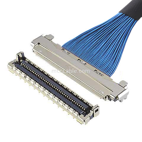 MICRO COAX CABLE 30P 20878-030T-01 สายไฟฟ้า LVDS แบบไมโครโคเอชเชียล พร้อมเครื่องป้องกัน EMC และล็อคกลไก