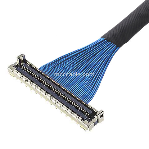 MICRO COAX CABLE 30P 20878-030T-01 สายไฟฟ้า LVDS แบบไมโครโคเอชเชียล พร้อมเครื่องป้องกัน EMC และล็อคกลไก