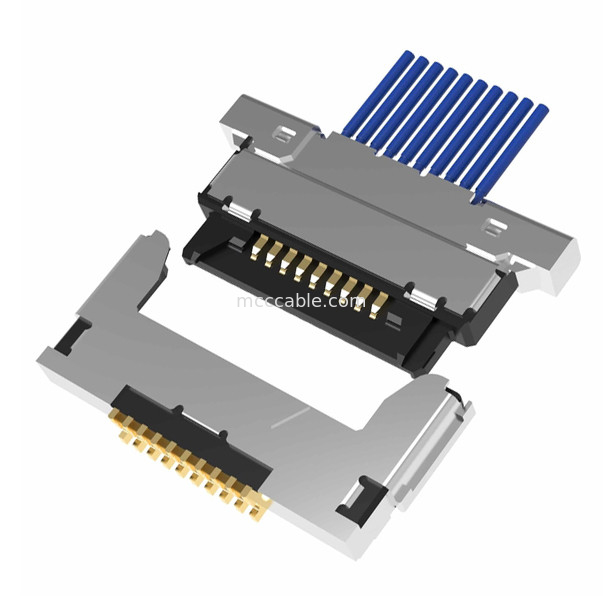 20345-010T-32R 20347-310T-12R ความยาว 0.5 มิลลิเมตร เครื่องเชื่อมแบบไมโครโคอากเซียล แบบการจับคู่แบบแนวราบ