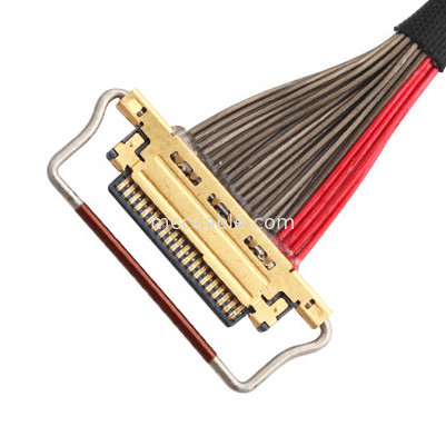 UL EDP LVDS สายเคเบิลโคเอชเชียล 0.4 มิลลิเมตร Pitch 20633-220T-01S 20 Pin ความยาวตามสั่ง