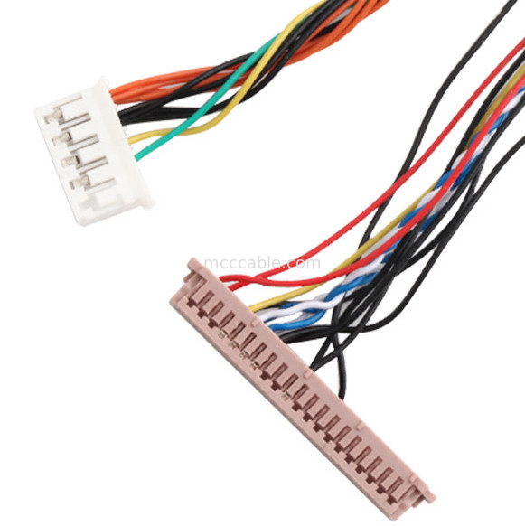 ISO14001 Lvds Lcd Cable Assembly 20453-230T ถึง PH2.0 PHR-6P 1255H-2