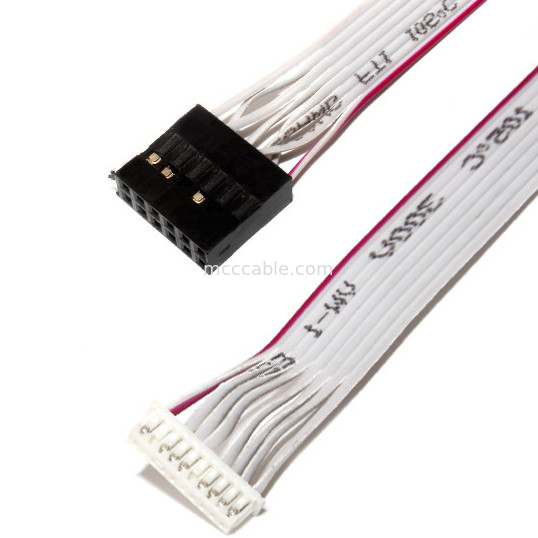 IDC 12 PIN Flat Flexible Ribbon Cable DF19 TO JST RF สำหรับสายไฟ PCBA