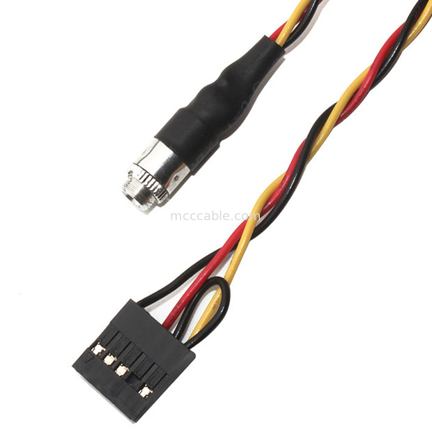 Molex 22 55 2101 ชุดสายไฟแบบกำหนดเอง 2.54mm Pitch 3.5mm Panel Mount Audio Jack