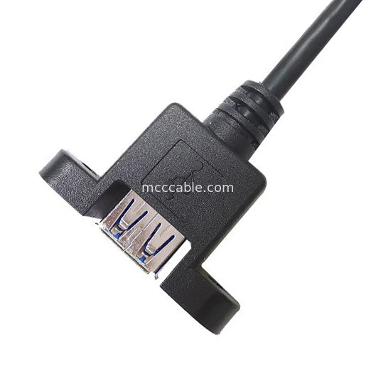 USB 3.0 Panel Mount A x2 ถึง 20 Pin Header Motherboard Custom Wire Harness