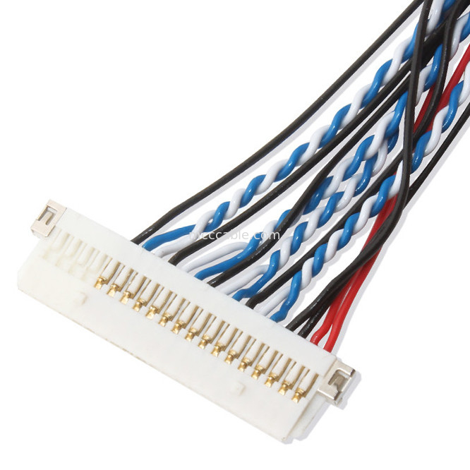 สายเคเบิล 30 พิน Lvds, แผง LCD 30 พิน Fi X30HL B ถึง DF19 20S สายเคเบิล Lvds