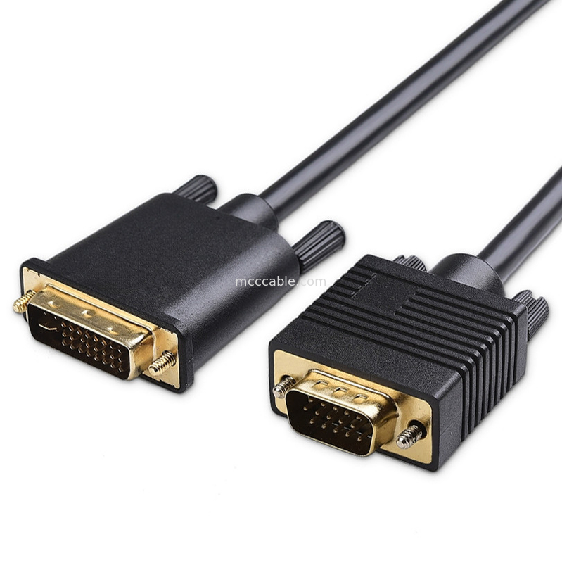 ROHS DVI-I 24+5 Pin To VGA Cable LVDS เครื่องเชื่อมประกอบ LCD OEM / ODM