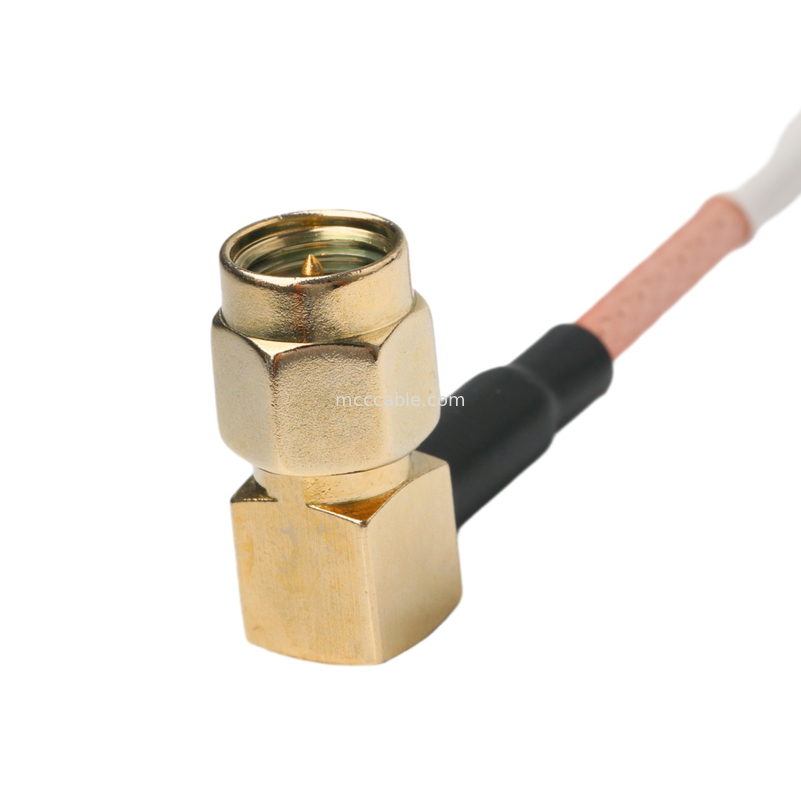 Ip67 Rohs สายโคเอ็กซ์ตามสั่ง Ra Sma Plug ติดมุมขวา Rg316 Oem / Odm