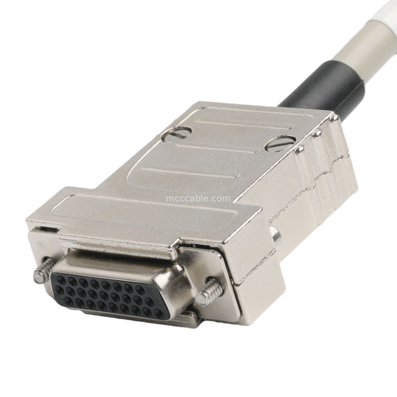 Hd D-Sub To Mdr Plug Connector Cabel 14p*28 Awg Od 7.0mm แจ็คพีวีซีสีเบจ