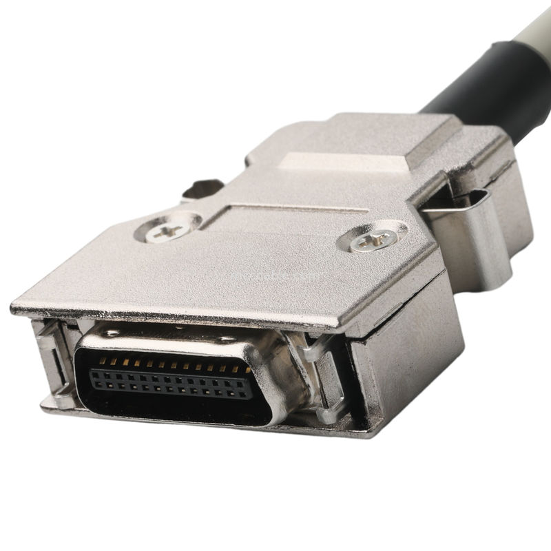 Hd D-Sub To Mdr Plug Connector Cabel 14p*28 Awg Od 7.0mm แจ็คพีวีซีสีเบจ