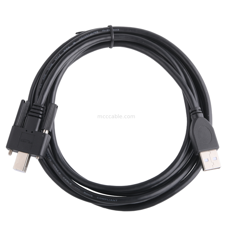 UL Printer Connector Cable Usb 2.0 ประเภท A ถึงประเภท B การล็อค