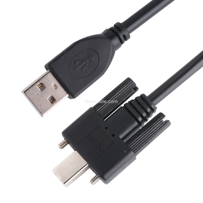 UL Printer Connector Cable Usb 2.0 ประเภท A ถึงประเภท B การล็อค