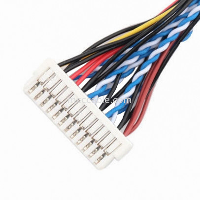 24pin MOLEX 504186-2400 30pin JAE FI-X30HL LCD LVDS การประกอบเคเบิลความยาวปรับแต่ง