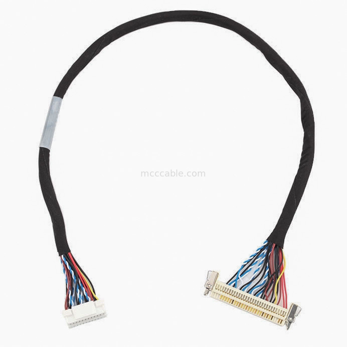 24pin MOLEX 504186-2400 30pin JAE FI-X30HL LCD LVDS การประกอบเคเบิลความยาวปรับแต่ง