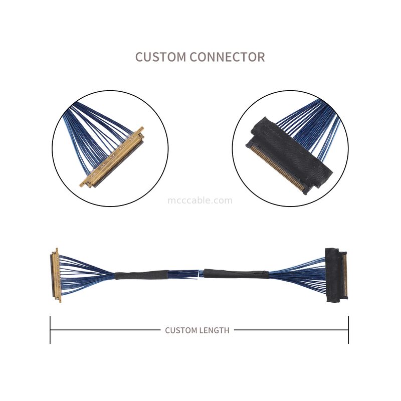 Lvds JAE Micro Coaxial Cable FI JT40C CSH1 ถึง HD1P040MA1 สําหรับใช้ในอุปกรณ์ความเป็นจริงแบบเสมือนจริง
