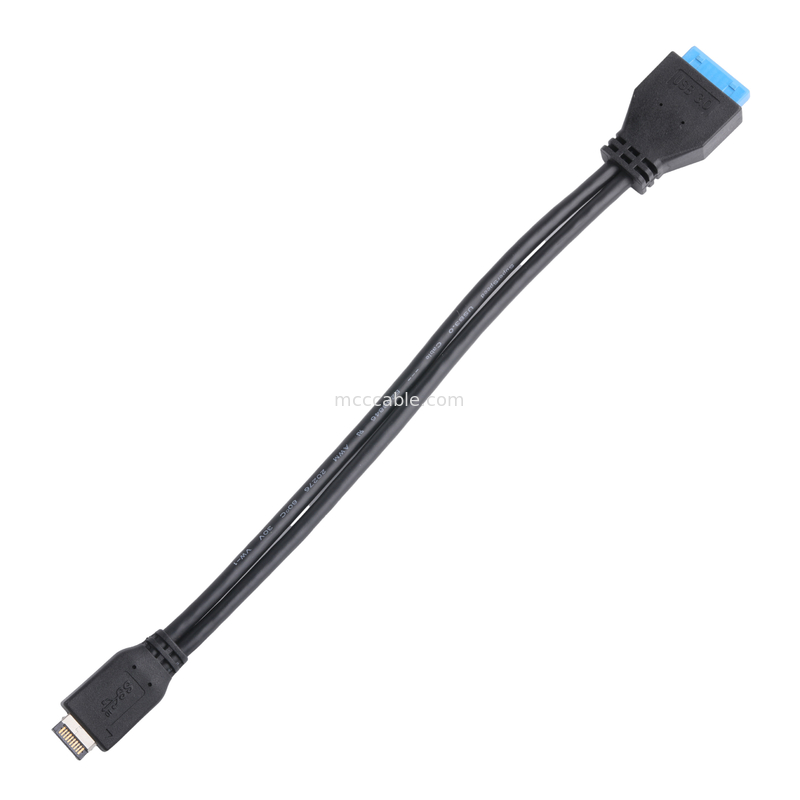 สายไฟฟ้า Motherboard ของคอมพิวเตอร์ USB 3.1 Type-E เพศชายไปยัง IDC20P เพศชาย สายปรับตัว 20-pin สายขยาย