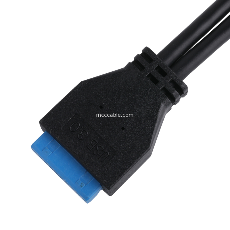 สายไฟฟ้า Motherboard ของคอมพิวเตอร์ USB 3.1 Type-E เพศชายไปยัง IDC20P เพศชาย สายปรับตัว 20-pin สายขยาย