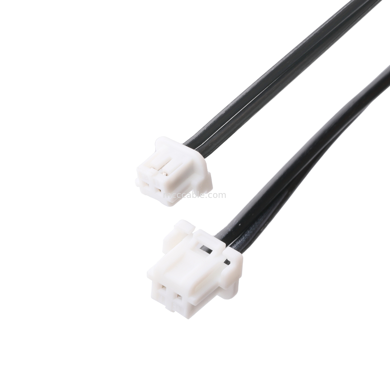 DC Plug 2.1*5.5mm แบบผสมผสาน PVC ลักษณะการพิมพ์มุม 90 ไปยัง White Housing 2P MOLEX F
