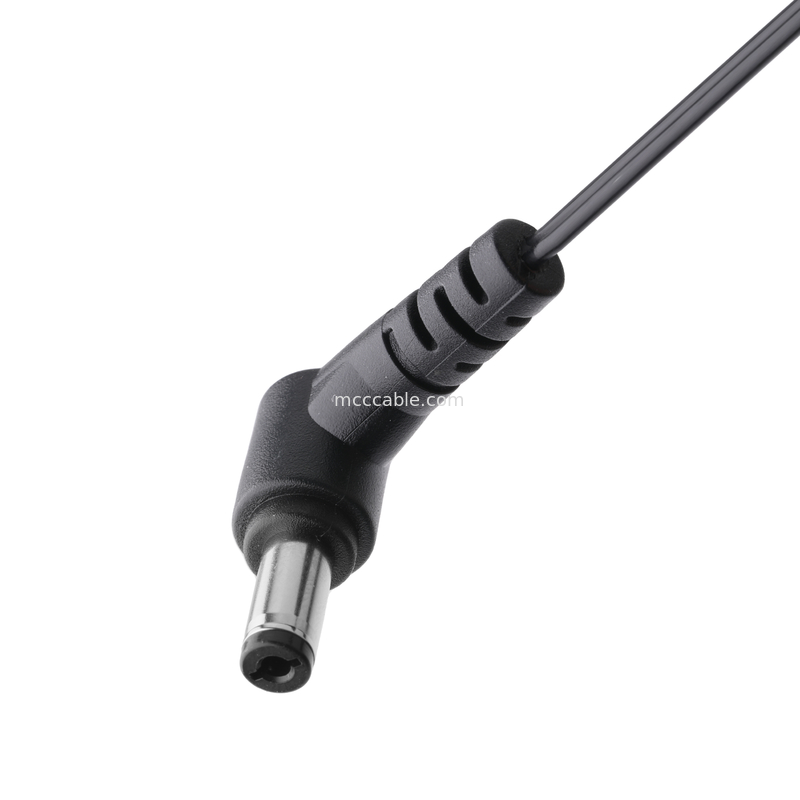 DC Plug 2.1*5.5mm แบบ Solder PVC ลักษณะการพิมพ์มุม 90 ถึง MOLEX 39012020 PITCH 4.2mm 1*2P Housing