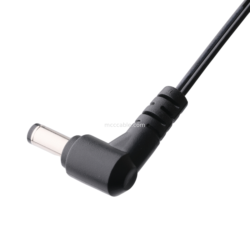 DC Plug 2.1*5.5mm แบบ Solder PVC ลักษณะการพิมพ์มุม 90 ถึง MOLEX 39012020 PITCH 4.2mm 1*2P Housing