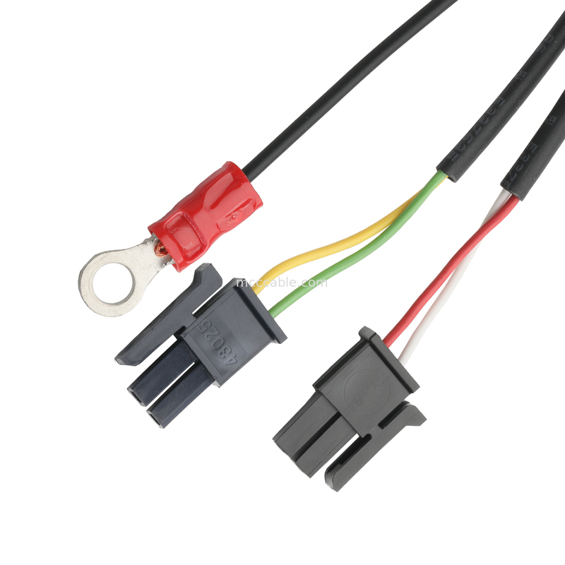 LVDS CABLE HSG 43025-0600 Picth 3.0mm MX ไปยัง HSG 43025-0200 และ RV1.25-4 เครื่องเชื่อม OEM / ODM ความยาวเคเบิล