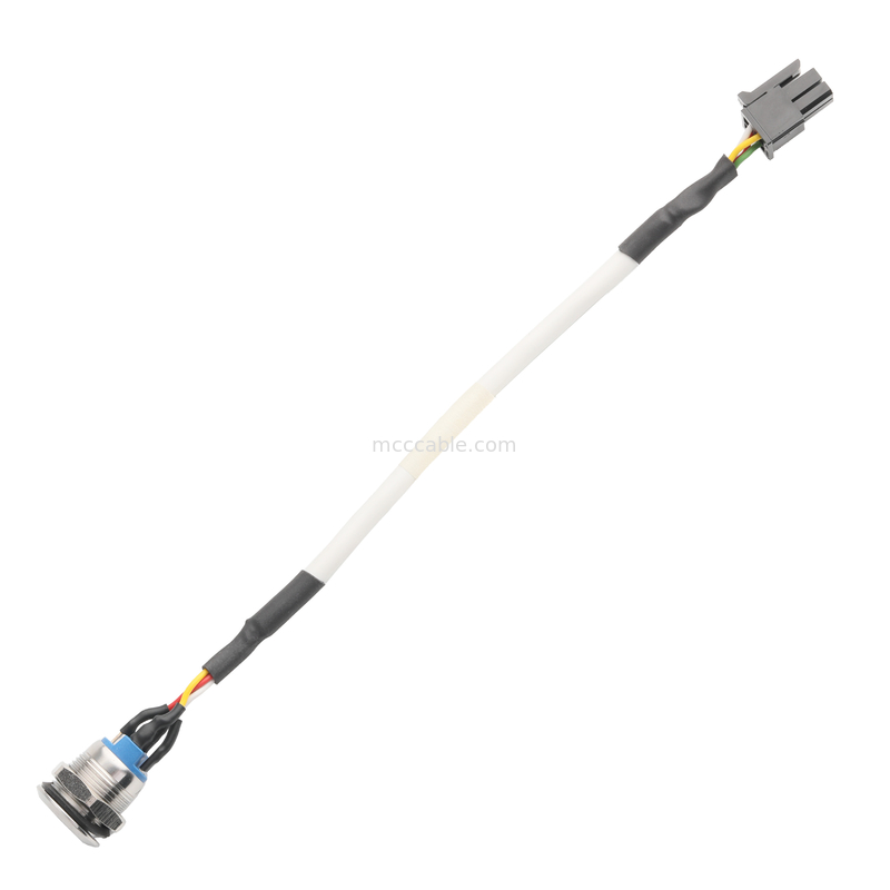 PUSHBUTTON LED WHITE M12 IP65/IP67 to HSG MALE 43025-0400 Pitch 3.0mm MX เครื่องเปิดไฟฟ้า
