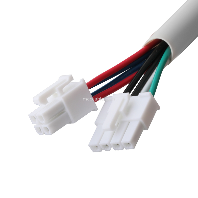 โมเล็กซ์ HSG 4P ถึง RCPT HSG 4P Pitch 4.2mm UL1007 18AWG 300V 80C OEM / ODM ความยาวปรับแต่ง