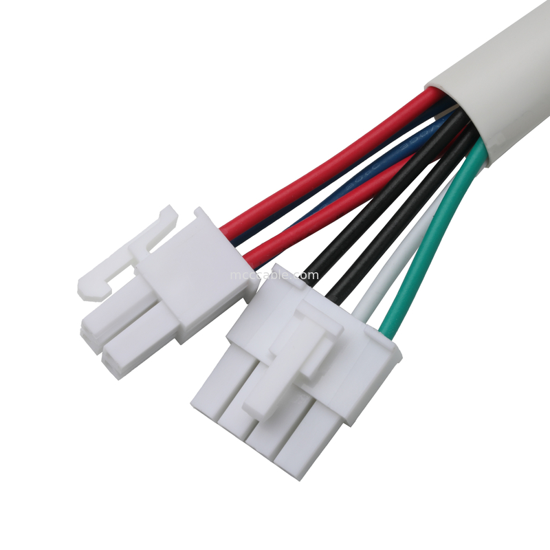 โมเล็กซ์ HSG 4P ถึง RCPT HSG 4P Pitch 4.2mm UL1007 18AWG 300V 80C OEM / ODM ความยาวปรับแต่ง