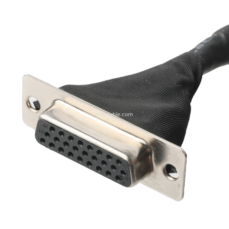 การประกอบเคเบิล Lvds  DF13-40Pin Pitch 1.25mm ถึง HD-SUB 26P FEMALE SLODER UL 1007 20AWG CABLE OEM / ODM