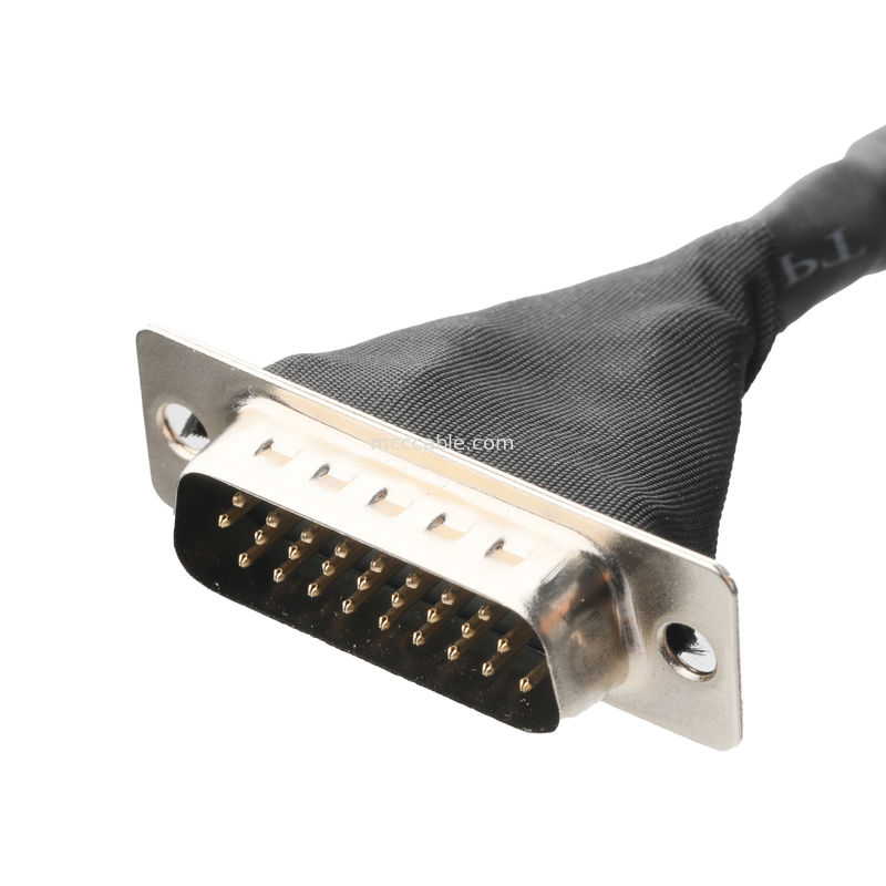 การประกอบเคเบิล LVDS JAE FI-RE51HL 51Pin ถึง HD-SUB 26P MALE SLODER UL 1007 20AWG CABLE OEM / ODM