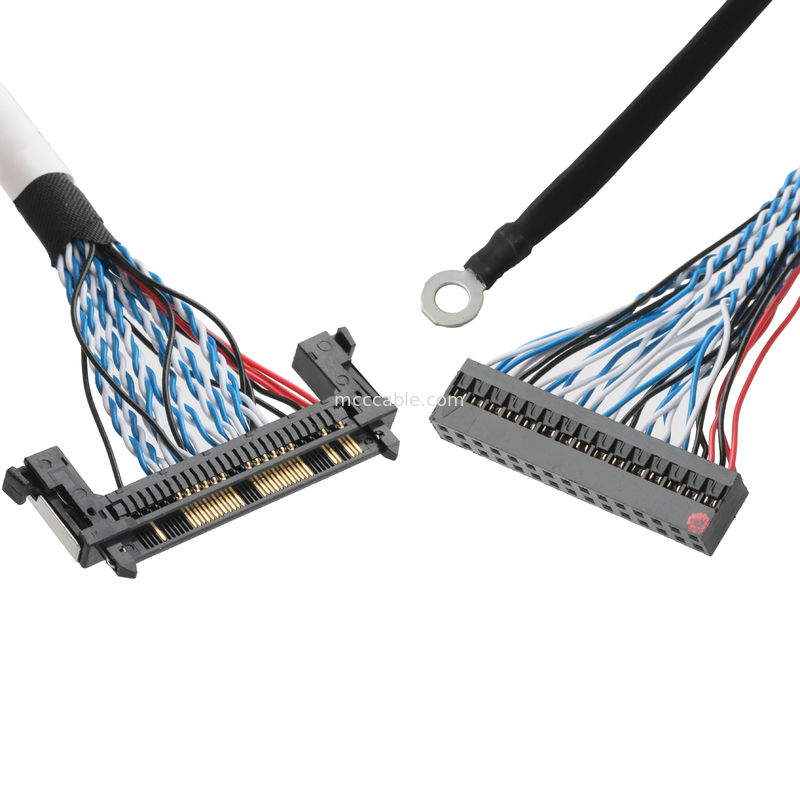 การประกอบเคเบิล LVDS JAE FI-RE51HL 51Pin ถึง DP2.0 30Pin หรือ EGN UL 1571 28AWG CABLE OEM/ODM