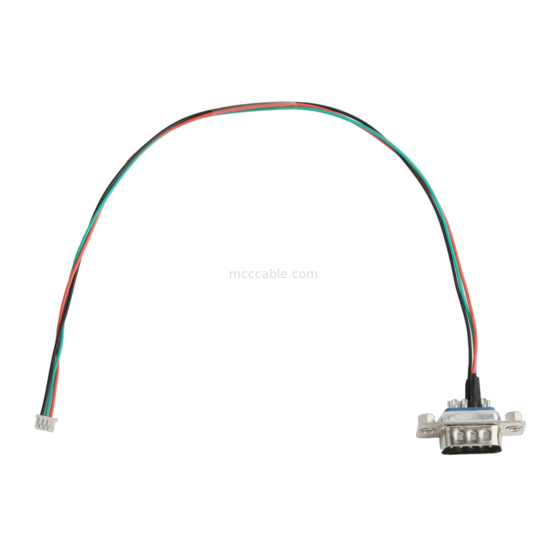 DB 9P LVDS Cable Assembly D-SUB-9P ชาย Solder ไปยัง MX1.25mm 4Pin Wire Connector OEM / ODM