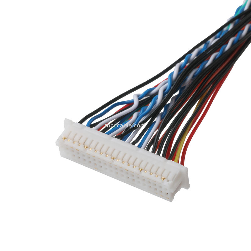 สาย LVDS FI-X30HL 30P ถึง DF20A-40P หรือ 9P HSG สายเชื่อมโคกเซียล OEM / ODM