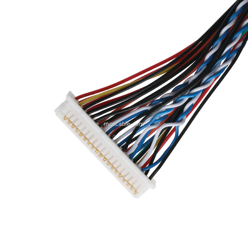 สาย LVDS FI-X30HL 30P ถึง DF20A-40P หรือ 9P HSG สายเชื่อมโคกเซียล OEM / ODM