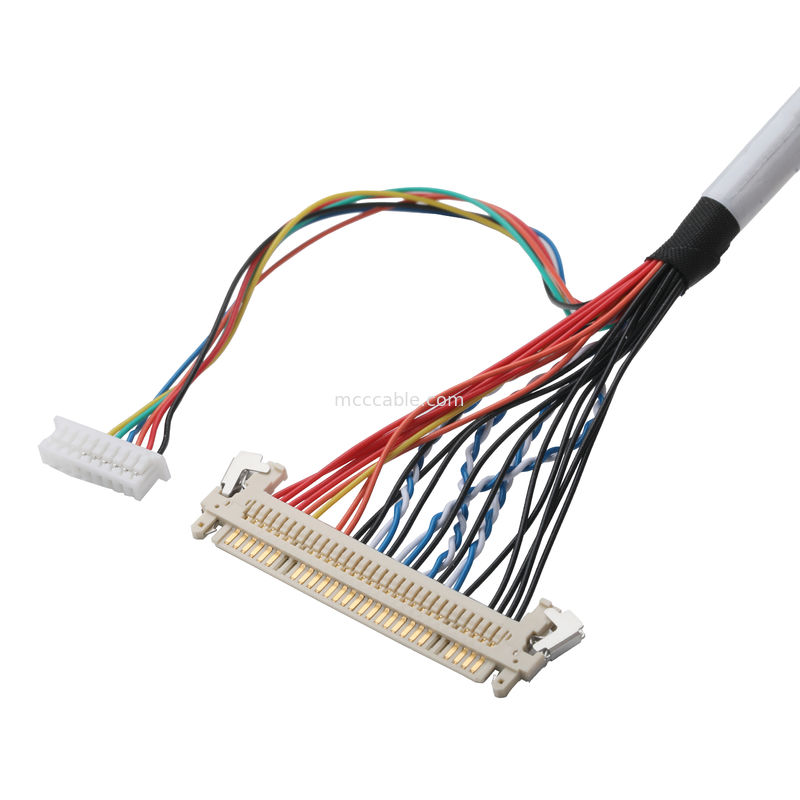 สาย LVDS FI-X30HL 30P ถึง DF20A-40P หรือ 9P HSG สายเชื่อมโคกเซียล OEM / ODM