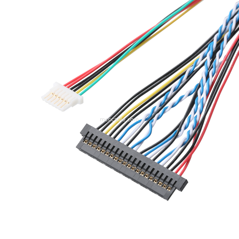 JAE FI-X30HL 30P 1.0 มม.ถึง JAE FI-S20S 20P และ SHLP-6P LVDS สายเคเบิล OEM/ODM