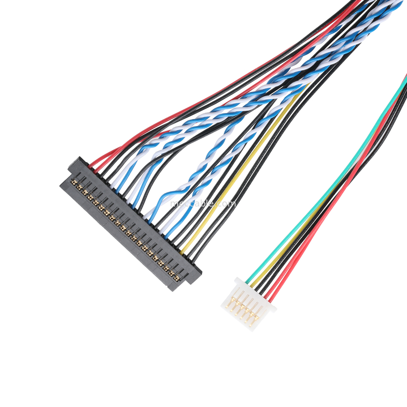 JAE FI-X30HL 30P 1.0 มม.ถึง JAE FI-S20S 20P และ SHLP-6P LVDS สายเคเบิล OEM/ODM