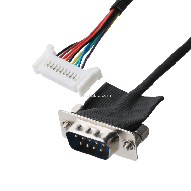 DB-9Pin LVDS Cable Assembly D-SUB-9P ชาย Solder ถึง TU1.0 20Pin TU1002HN0-20 เครื่องเชื่อมสาย