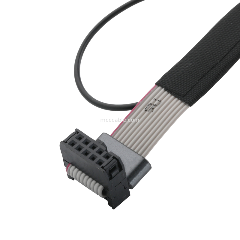 IDC FC-10P และ TER M4 ความยาว 1.27 มิลลิเมตร เครื่องเชื่อมสายเคเบิลดินที่มีสายแหวน UL2651 28AWG