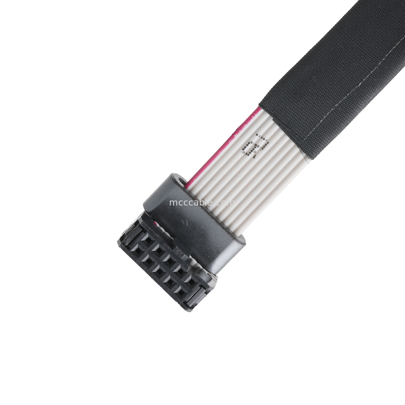 IDC FC-10P และ TER M4 ความยาว 1.27 มิลลิเมตร เครื่องเชื่อมสายเคเบิลดินที่มีสายแหวน UL2651 28AWG