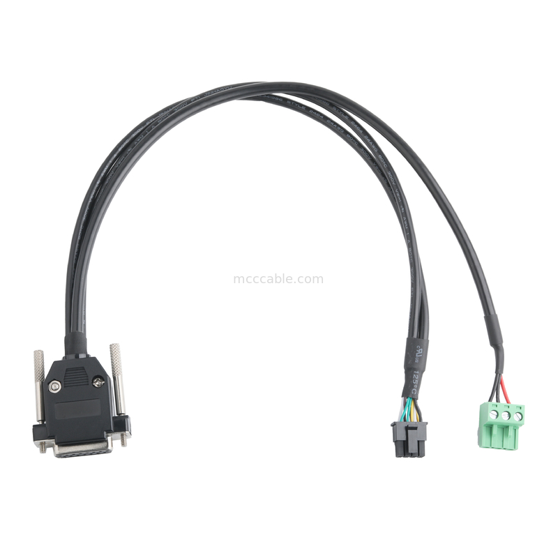 เครื่องเชื่อมเคเบิลอุตสาหกรรมที่กําหนดเอง DB-15P หญิงไปยัง HSG 43025-0800 pitch 3.0mm และ 691352710003 pitch 5.8mm