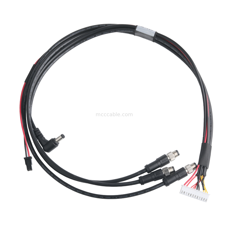 XHB-12P ไปยัง M8 CONN การประกอบเคเบิลและ DC CONN หรือ 43025-0400 CONN Pitch 3.0mm OEM / ODM