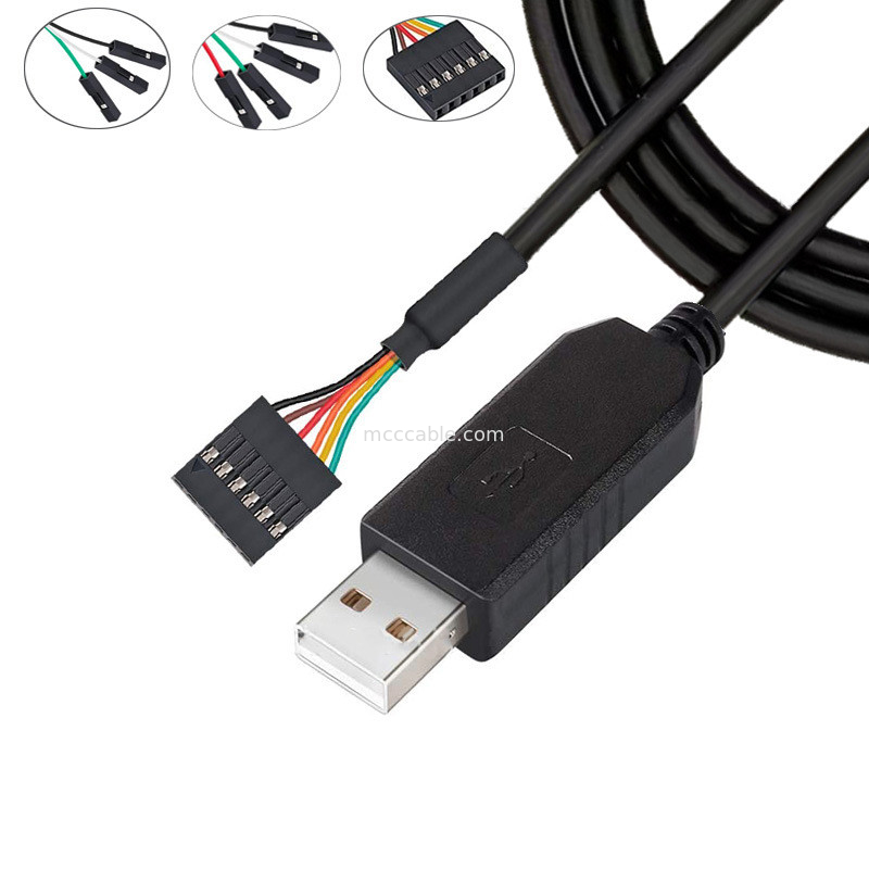 ชิป FTDI USB ถึง 6P TTL-232R-3V3 5V Level Module Cable Port Serial Ttl3.3v5v เลข Pin ของเครื่องพลังงานที่สามารถปรับแต่งได้