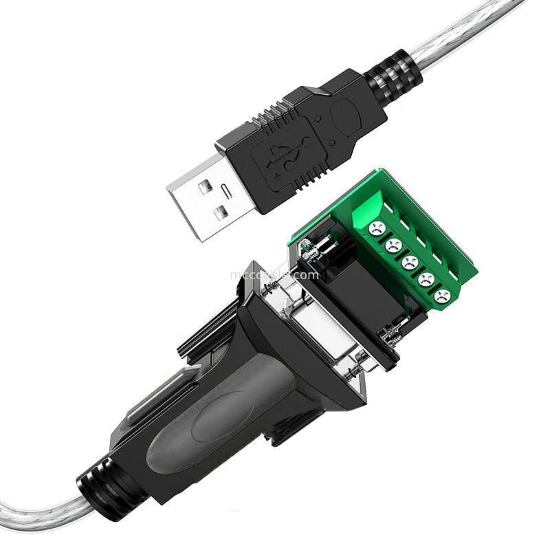 สาย USB-A ถึง RS485 Serial Port DB9 สายสัญญาณดิจิตอลอุตสาหกรรม รองรับการปรับแต่งอินเตอร์เฟซที่แตกต่างกัน