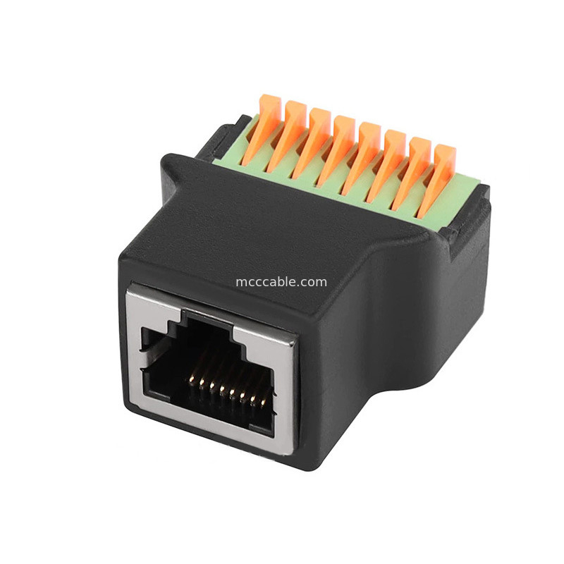 โปรโตคอล RJ45 To 8Pin Core Quick-connect Terminal Without Welding หญิง 8P8C เครือข่ายหัวคริสตัล