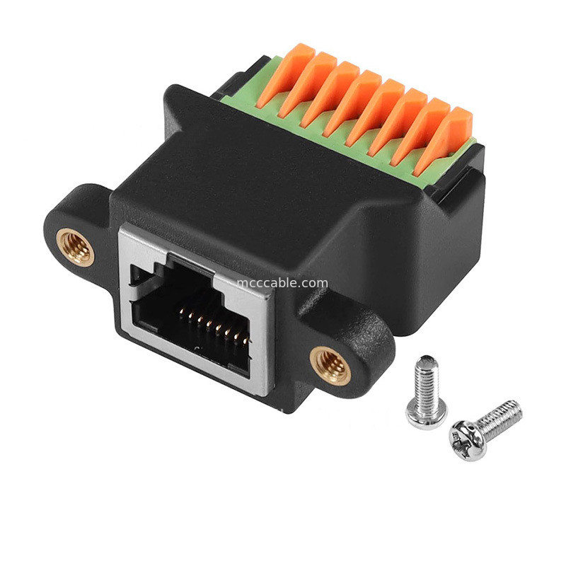 โปรโตคอล RJ45 To 8Pin Core Quick-connect Terminal Without Welding หญิง 8P8C เครือข่ายหัวคริสตัล