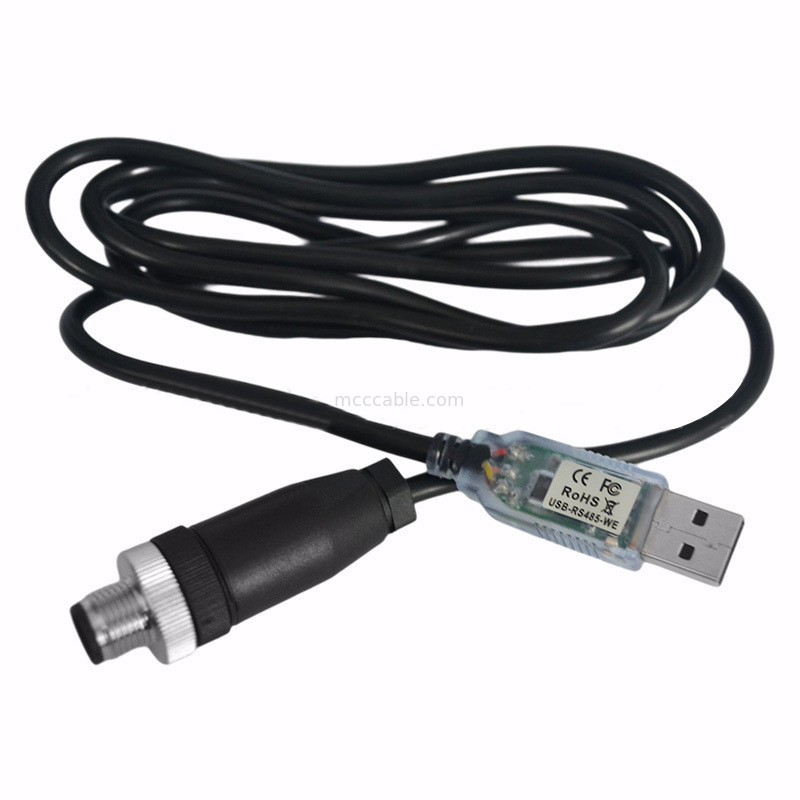 USB-A ถึง RS485-M12 M8 เครื่องเชื่อมกันน้ําสําหรับเครื่องมือเครื่อง CNC