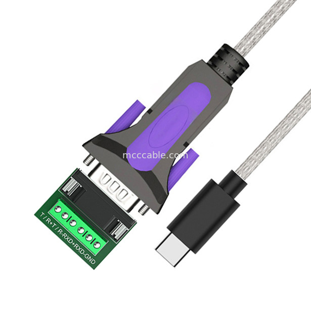 สายเคเบิลประเภทอุตสาหกรรมสําหรับ TYPE-C ไปยัง RS485-DB9/RS422-DB9 CONN Connector B DB9 Male
