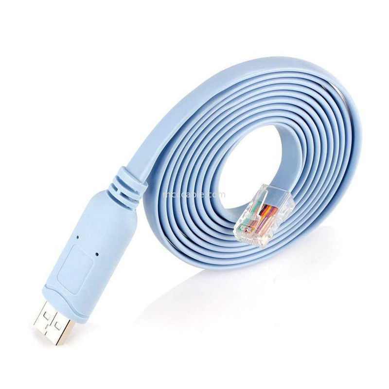 เครื่องเชื่อมสายพานอุตสาหกรรมที่กําหนดเอง USB ไปยัง RJ45 ไปยัง 8P8C หัวคริสตัล ไปยัง RS232 สายเคเบิลควบคุมสวิทช์พอร์ตซีเรียล