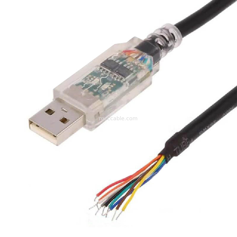 สายพานไฟฟ้าอุตสาหกรรมที่กําหนดเอง RS-422 สายพานโปรโตคอลลําดับ USB-RS422-WE-1800-BT ไปยังสายครึ่งถอด