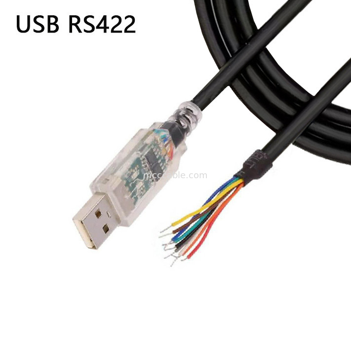 สายพานไฟฟ้าอุตสาหกรรมที่กําหนดเอง RS-422 สายพานโปรโตคอลลําดับ USB-RS422-WE-1800-BT ไปยังสายครึ่งถอด